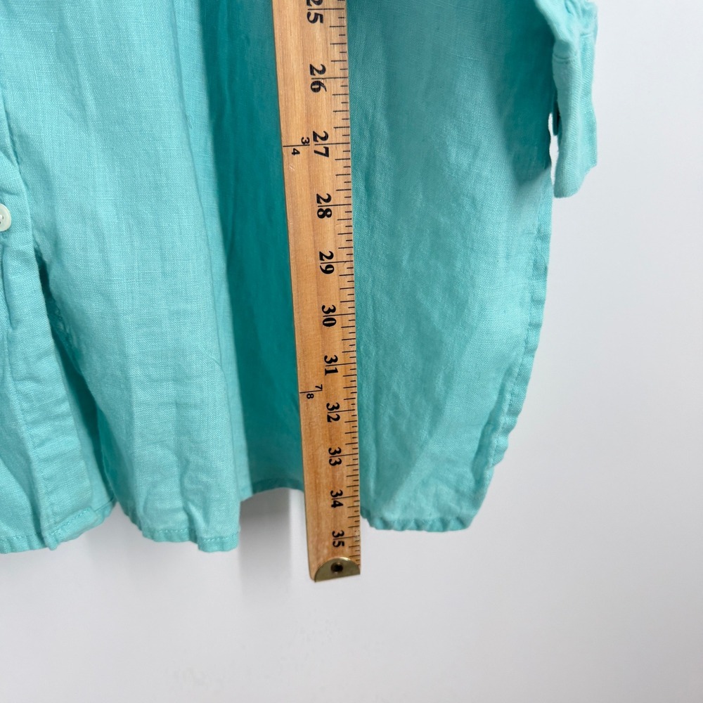 J.‎ Jill Love Linen Turquoise Aqua 100% Linen Button Down Tunic Top Womens XL - Picture 8 of 10